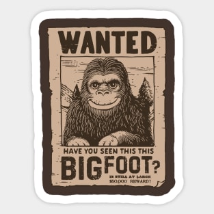 Elusive Legend: Bigfoot Wanted Sticker